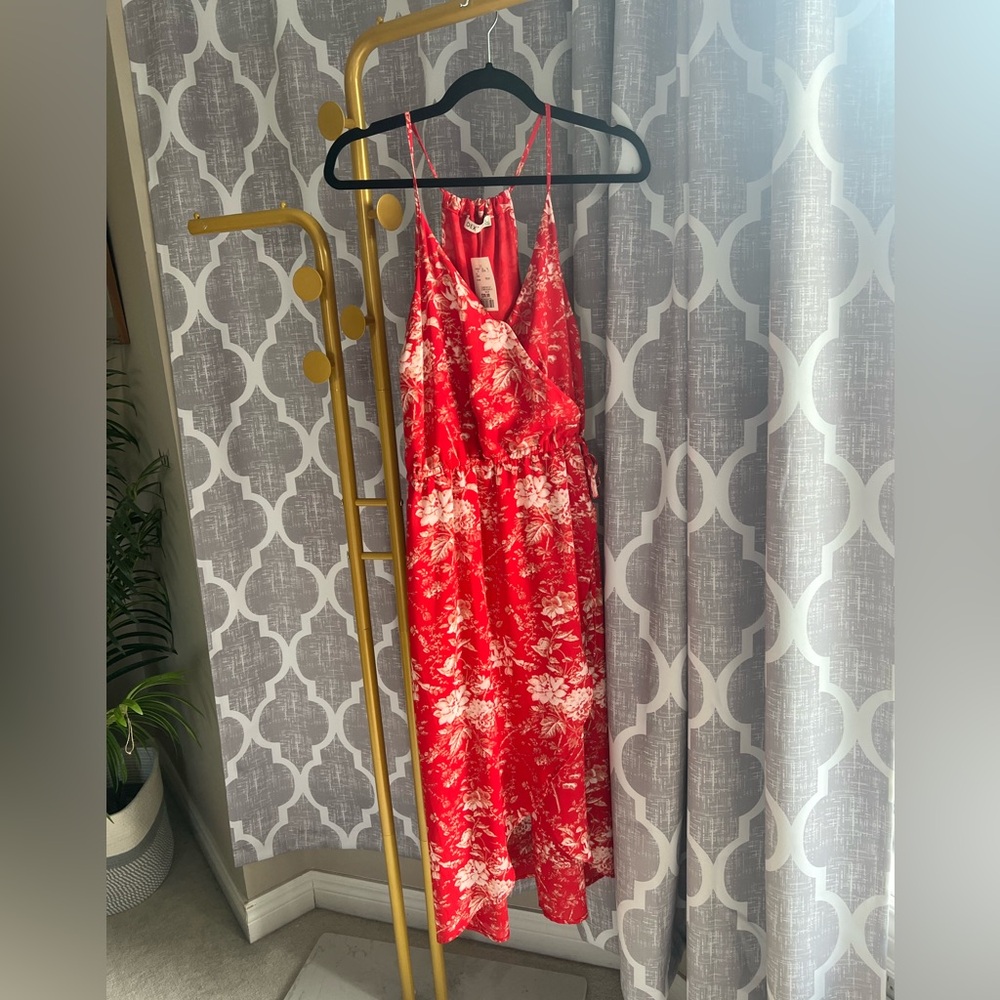 🆕Dex Red Floral Sleeveless Dress